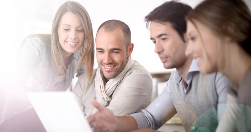 Professional real estate team meeting